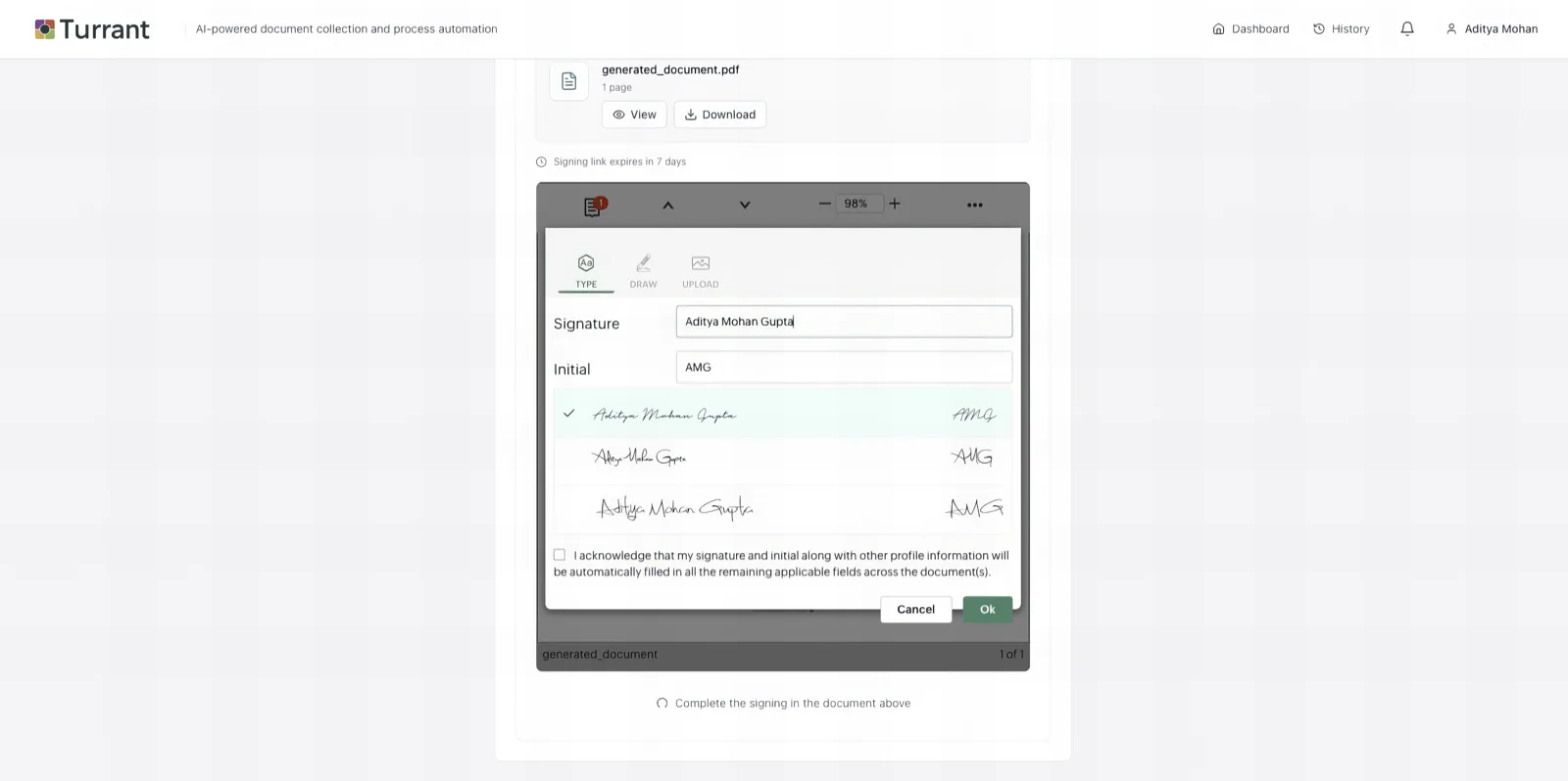 Live Signing Experience